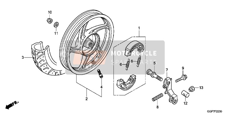 Honda NSC50MPD 2014 Ruota posteriore per un 2014 Honda NSC50MPD